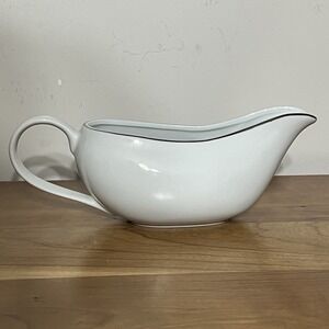 Emily Platinum Bands J C Penny Fine China White With Silver Accent Early 2000's